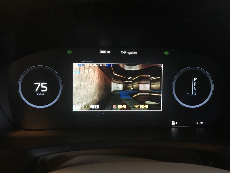 Work hard, play harder! Running Quake JS in the driver display